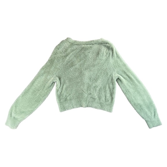 Aerie Women’s Ultra-Soft Fuzzy Cropped Cardigan In Garden Green Size Small - Picture 8 of 8